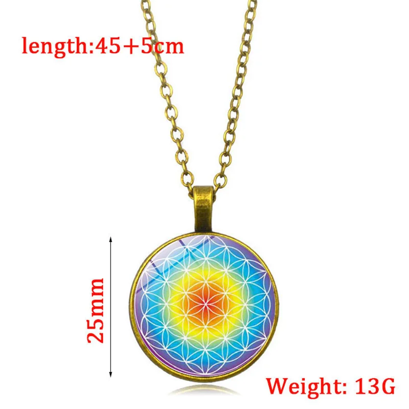 Ожерелье с подвеской мантра Ом фиолетовое синее ожерелье цветок жизни ювелирные