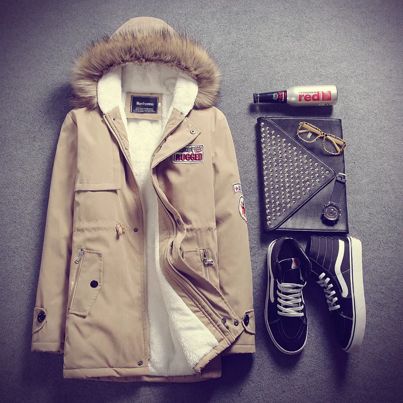 Новинка модные пуховики Мужская зимняя бархатная утепленная мужская верхняя