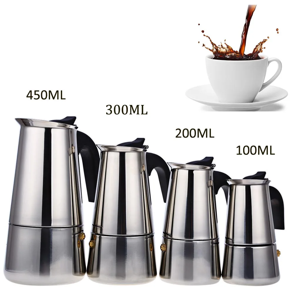 Нержавеющая сталь Moka Кофеварка Mocha эспрессо латте плита фильтр кофейник Перколятор инструменты кофейник чайник