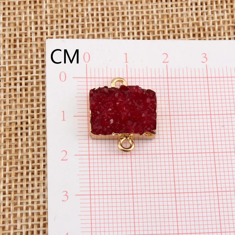 2 шт. Красный Прямоугольник нерегулярный смола браслет соединитель Поиск Diy