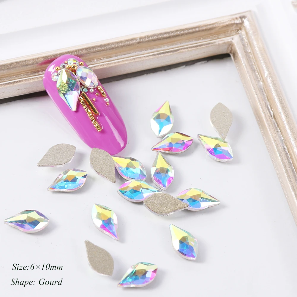 10 шт. 3D художественное оформление ногтей стразами в форме Русалочки стеклянные