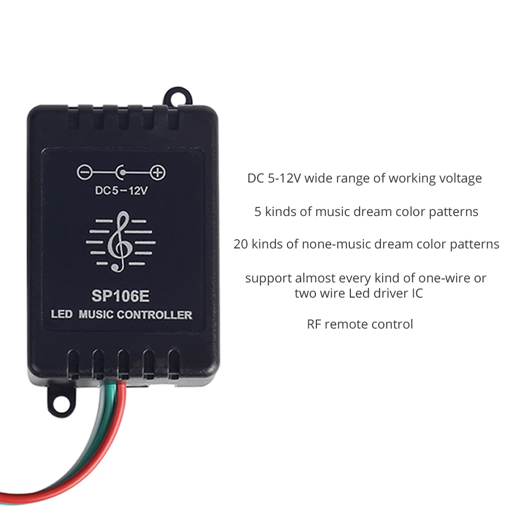 Светодиодный музыкальный контроллер DC5V 12V SP106E 9 клавиш цифровой Красочный для
