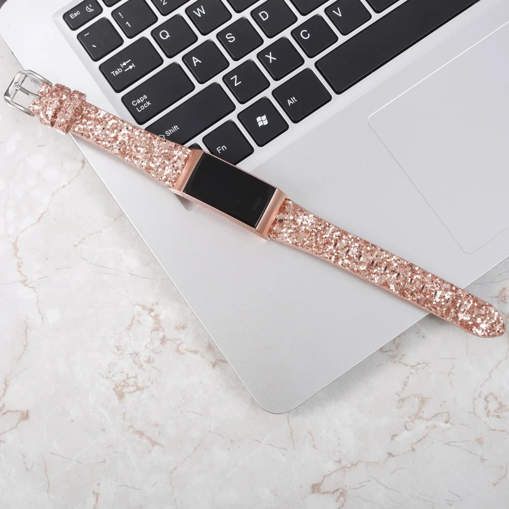 Босоножки на высоком каблуке BlingBling резинок для браслета Fitbit Charge 2 кожи