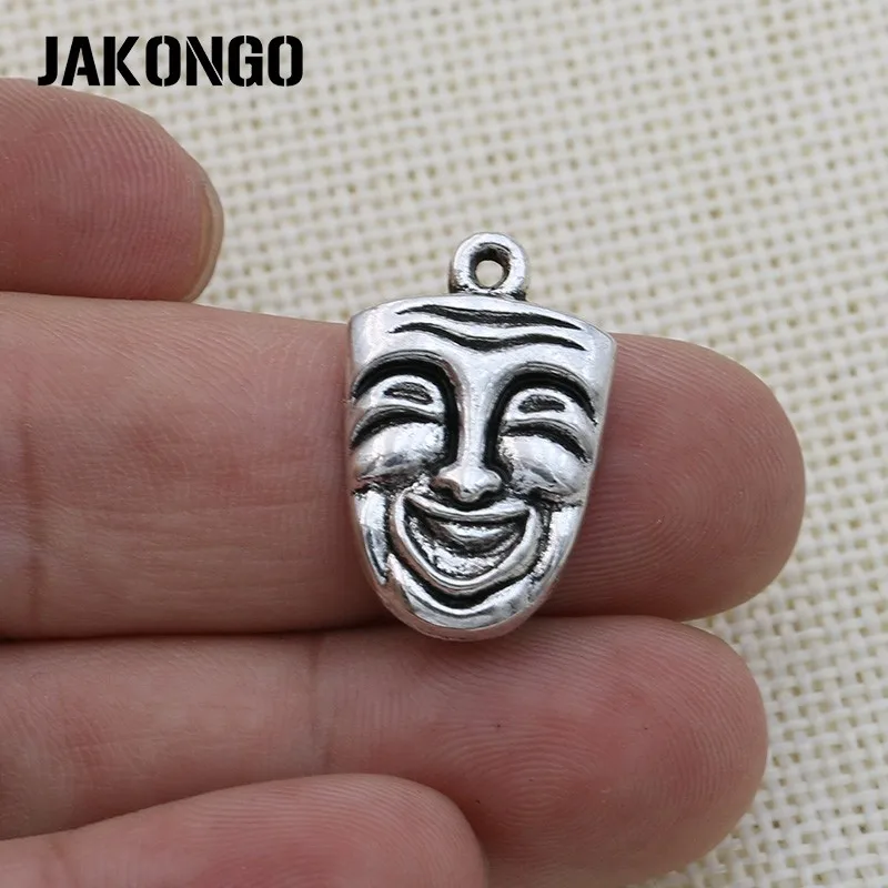 JAKONGO античные посеребренные Подвески счастья печаль лицо очарование подвески
