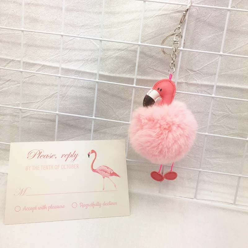 Милый розовый Фламинго Птица Искусственные женские сумки брелок автомобиль