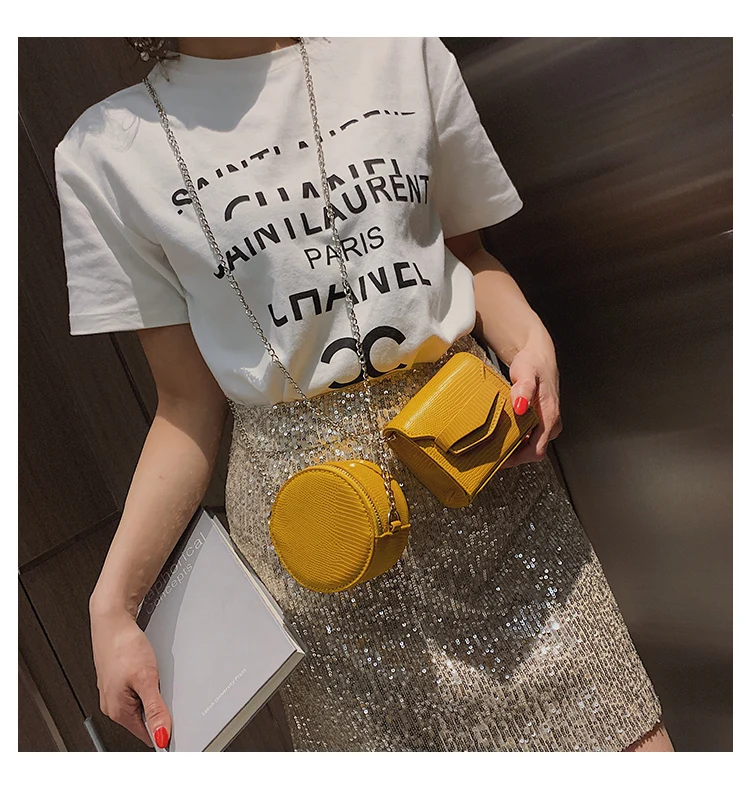 FEMALEE INS, хит, ПУ кожа, Аллигатор, мини клатч, женские милые маленькие сумки через плечо, Квадратный Круг, женские цепочки, модные вечерние сумки на плечо