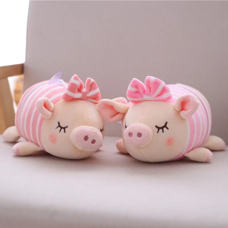 Kawaii розовый бант поросенок Мягкие плюшевые игрушки подушка милый Ститч кукла