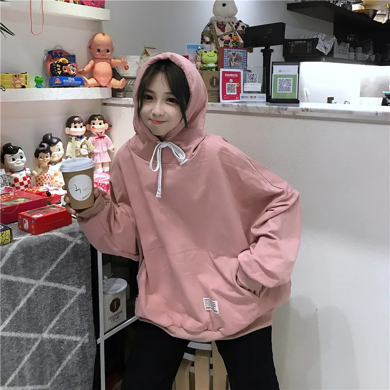 Толстовки больших размеров для женщин Harajuku BF шикарные свободные милые толстовки трендовая печать для женщин корейский стиль Тонкий пуловер для студентов на каждый день