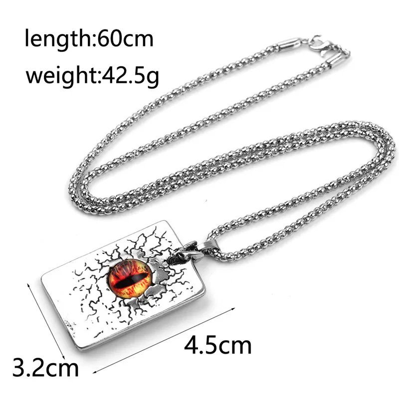Ожерелье с трещинами глаз Саурона для мужчин кулон дьявольскими глазами из