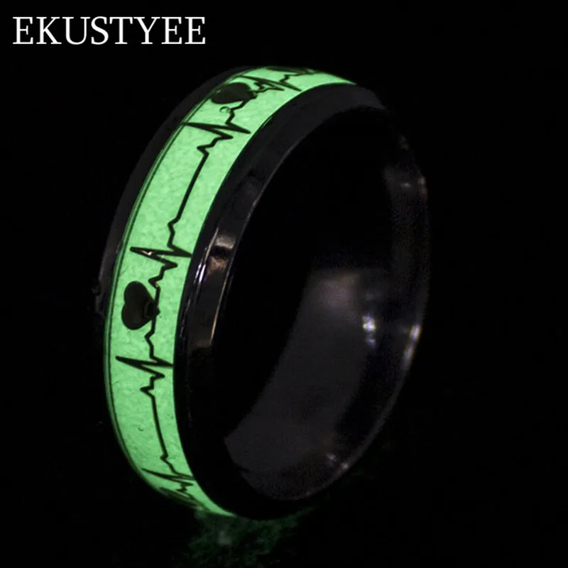 Светящееся кольцо в форме сердца светящиеся темноте кольца для друзей подарок