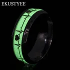 Светящееся кольцо в форме сердца, светящиеся в темноте, парные кольца, подарок для друзей, ювелирные изделия из нержавеющей стали, оптовая продажа