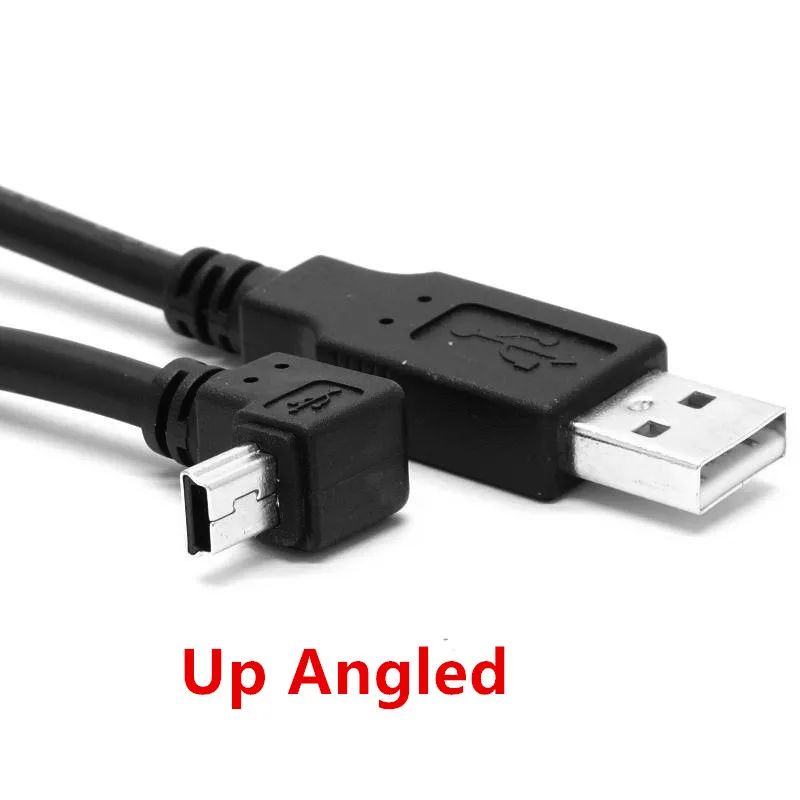 Up USB 2,0 штекер для мини-usb B Тип 5pin 90 градусов вверх и вниз и влево и вправо Угловой Мужской кабель для передачи данных 0,25 м/0,5 м/1,8 м/5 м - Цвет: Up