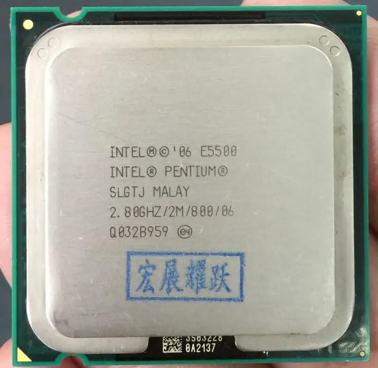 E5500 Настольный ЦП Intel Pentium E5500 2,8 ГГц 2 Мб/процессор LGA 775 разбитые кусочки