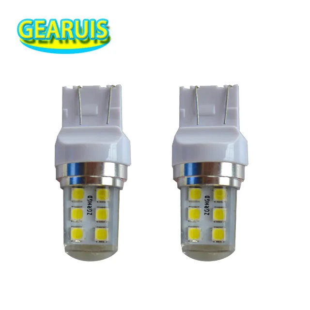 10 шт. T25 3157 T20 7443 стробоскоп мигает 12 SMD 2835 Светодиодный силиконовый фонарь заднего