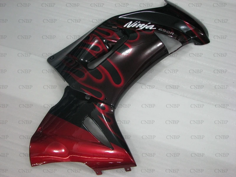 Обтекатели для Kawasaki ER 6F 06 07 2006 2008 с красным пламенем ER6F комплекты тела|Полные