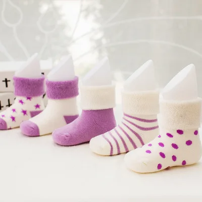 KiDaDndy/носки для новорожденных 0-3 лет, 5 пар в упаковке, хлопковые носки для малышей, утепленные детские носки, LCH106 - Цвет: as photo