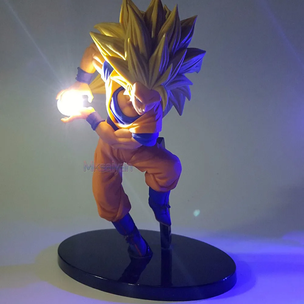 Dragon Ball Z фигурка Сон Гоку Kamehameha Led Light DIY дисплей 15 см аниме игрушки фигурка Жемчуг дракона супер сайян Гоку модель