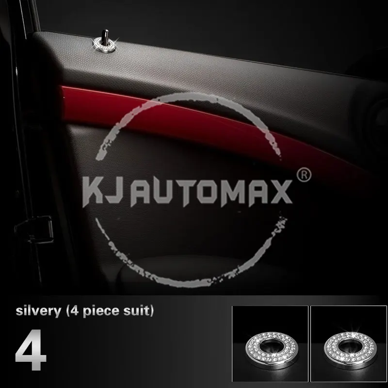 4.Silver KJAUTOMAX для Mini Cooper R Series R55 R56 Хрустальная декоративная автоматическая ручка Рулевое колесо Кнопка блокировки двери Тахометр - Название цвета: 4.Silver