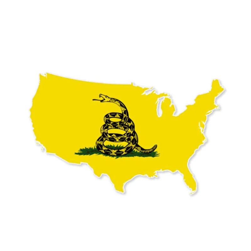 

YJZT 12CM*7.4CM USA Map American Don't Tread Me Window Car Sticker Reflective Decal 6-0832