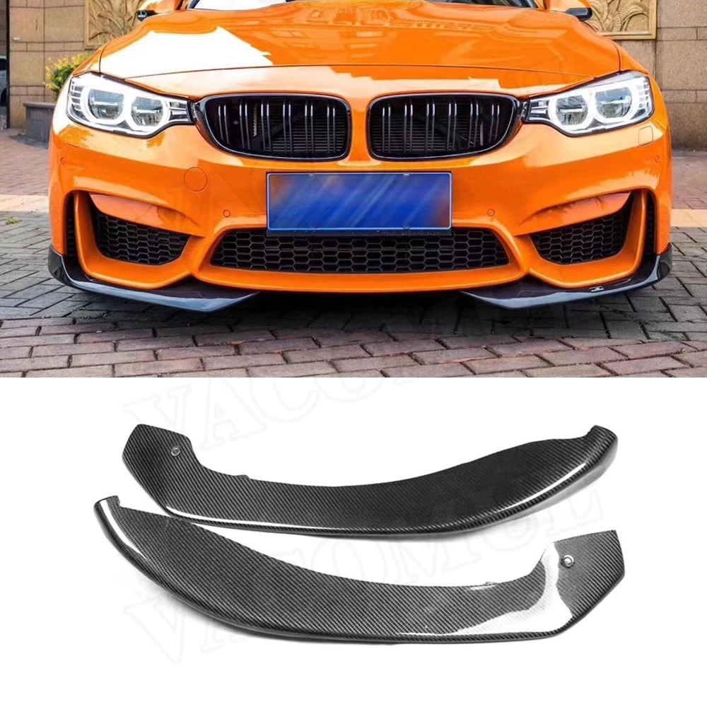 Углеродное волокно Передние Губы разветвители Canards закрылки фартуки для BMW 3