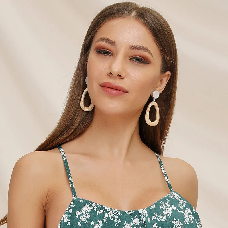 Модные новые висячие серьги из акрилового материала pendientes mujer вечерние