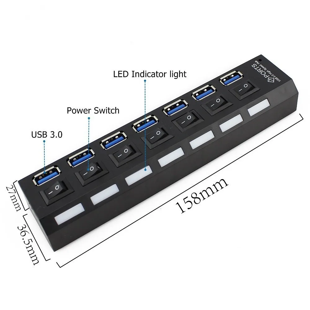 Usb 3 0 концентратор 7 портов в одном комбинированный микро Usb3.0 Hab разветвитель с
