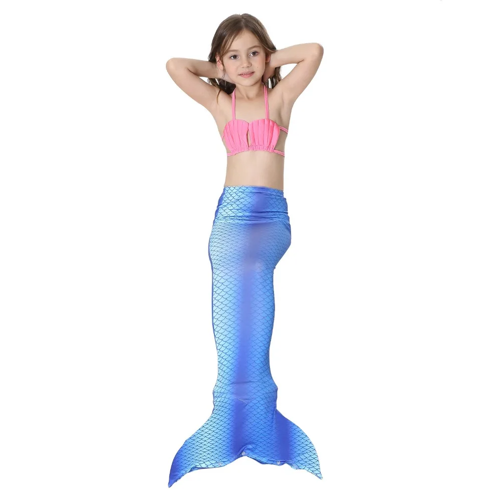 4 шт. хвосты русалки для девочек купальный костюм с моноластами детей Zeemeerminstaart Cola