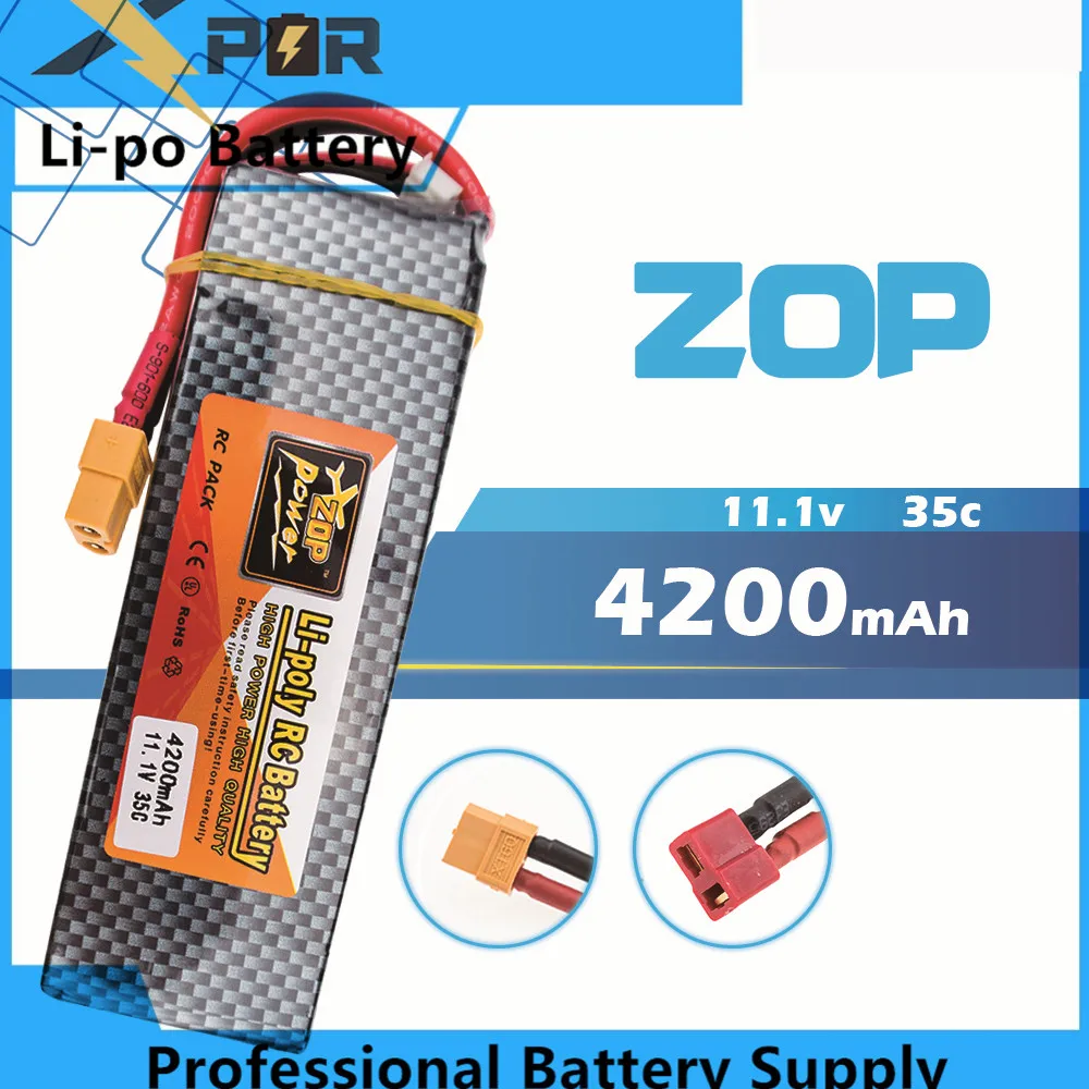 Lipo 3s 11 1 в 4200 мАч аккумулятор 35C ZOP XT60 или Т образный разъем литиевые батареи для Trex