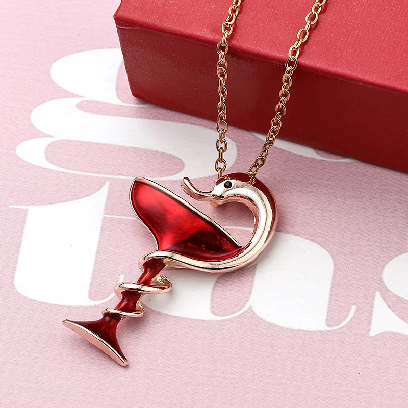 Эмаль Красный зеленый кулон в виде чашки змеи металлический трофей мемориальная