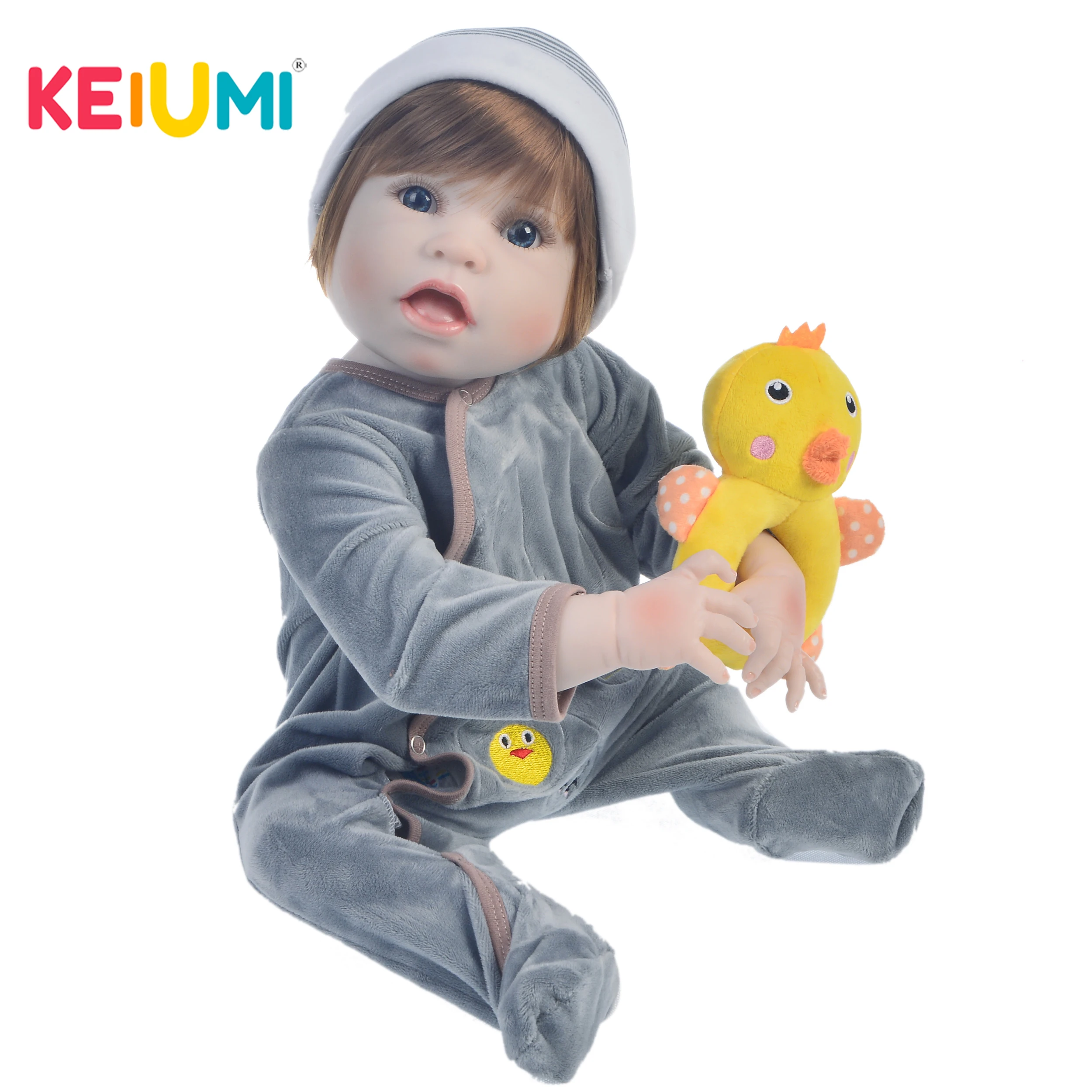 KEIUMI кукла для новорожденных 23 дюйма Реалистичная полностью силиконовая