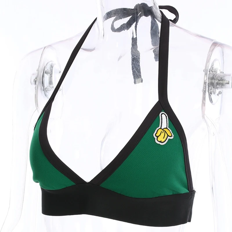 Женский Модный укороченный топ с открытой спиной и глубоким v-образным вырезом