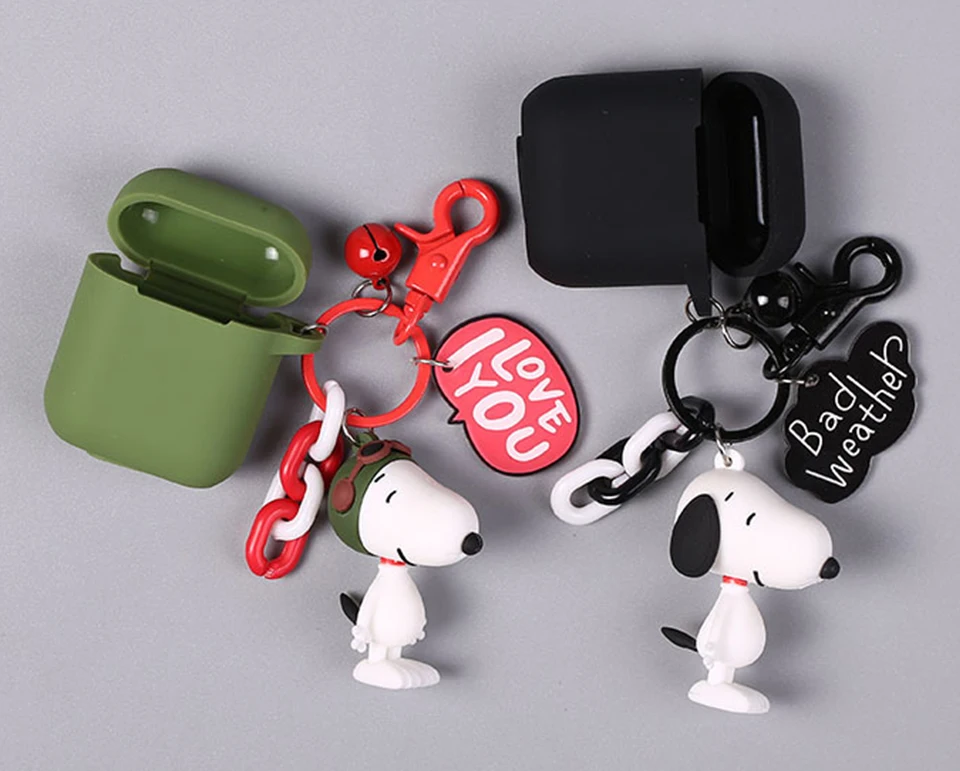 Силиконовый чехол с милой собачкой для Apple Airpods, аксессуары для беспроводных наушников Bluetooth, 1, 2, чехол, гарнитура, наушники, защитный чехол, сумка