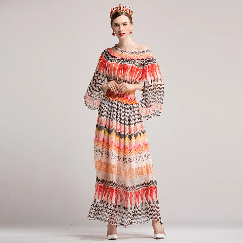 2017 Для женщин Платья для пикантные дворец дизайнер плиссированные пляж осень