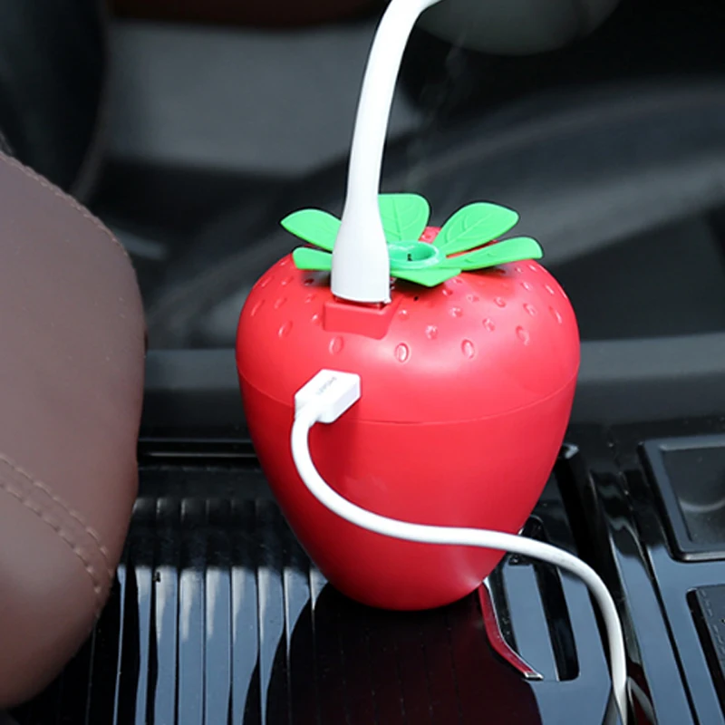 Хит! Многофункциональный клубничный увлажнитель мини Портативная светодиодная