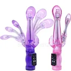 Двойные вибраторы, гибкий Вибратор Кролик с двойным проникновением, 6 скоростей, Анальный Вагинальный клиторальный, Стимулятор точки G, интимные игрушки для женщин