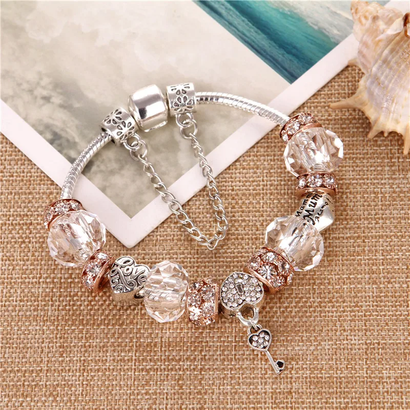 2019 Ретро серебряное покрытие цветной Ключ Подвеска модные милые очаровательные