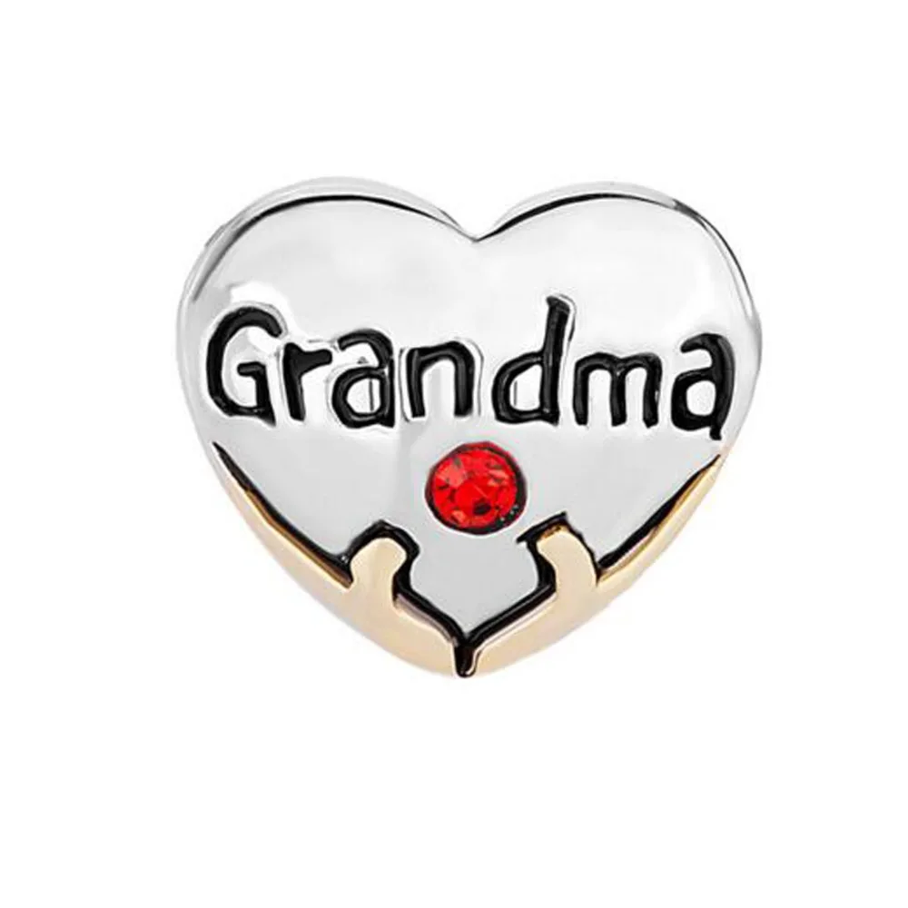 Бесплатная доставка подвеска в виде сердца бабушка красные кристаллы подходят