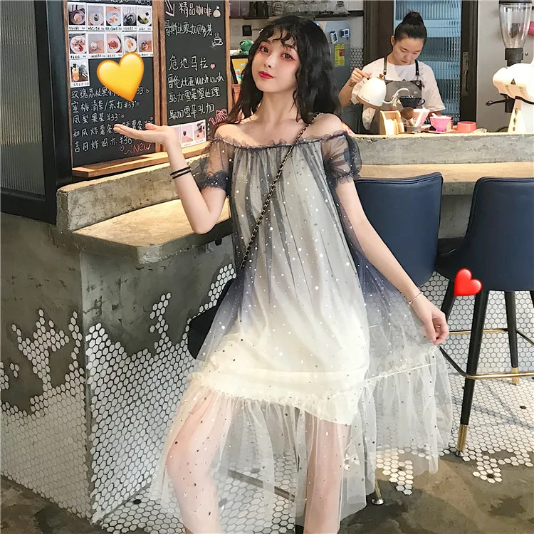 Милое корейское модное летнее новое платье Женская одежда с вырезом лодочкой и