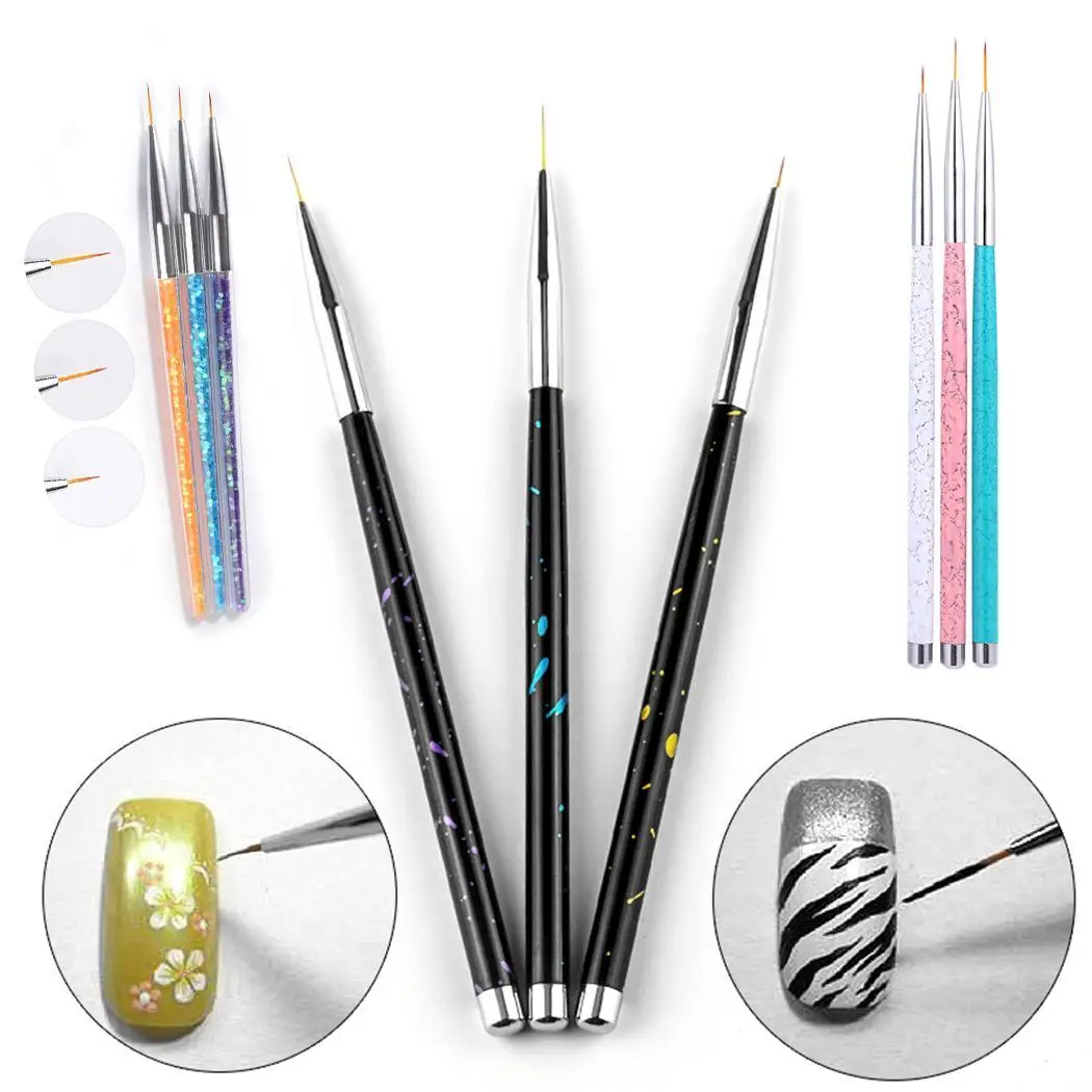 Новые Классические инструменты для рисования ногтей модные 3 типа ручек