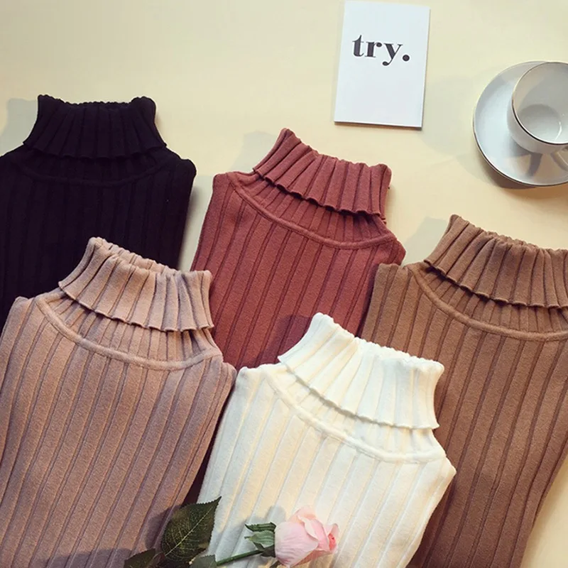 Женский свитер с длинным рукавом befree однотонный облегающий высоким воротом 2019 |