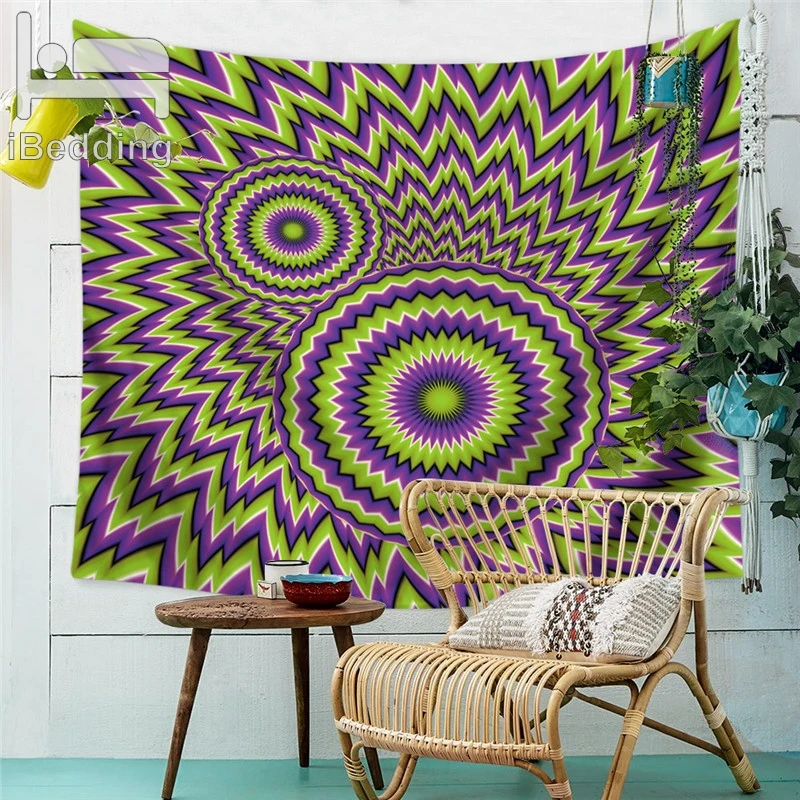 Гобелен с принтом головокружения украшение для дома индийский гобелен пляжное