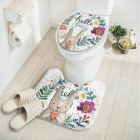 pcs set Cartoon Rabbit Bathroom Carpet Set Comfortable Mat Toilet Cheap Bathroom Rugs Bath Mats and Toilet Tapis Salle Bain