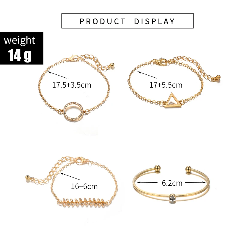 Docona богемные Золотой Цвет с украшением в виде кристаллов треугольник круглый