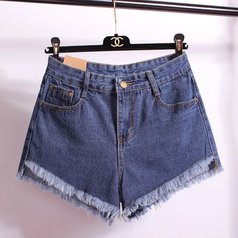 Женские джинсовые шорты на пуговицах Классические Универсальные синие короткие