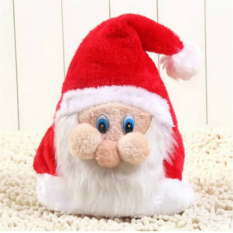 Рождественские шапки мягкие плюшевые для взрослых детей Санта Клауса с лицом