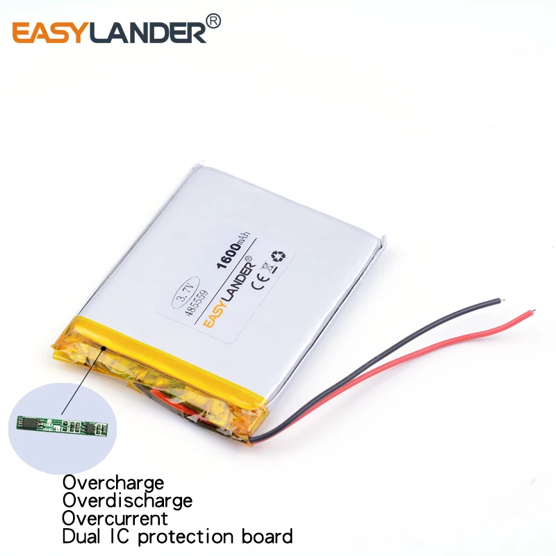 3 шт./лот 485559 1600mAh 7 v литий ионная полимерная аккумуляторная батарея для MP3 MP4 GPS