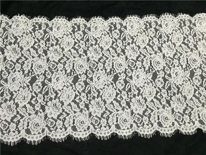 3 метра/шт 46 см широкая белая отделка цветочным кружевом Франция кружевная ресниц