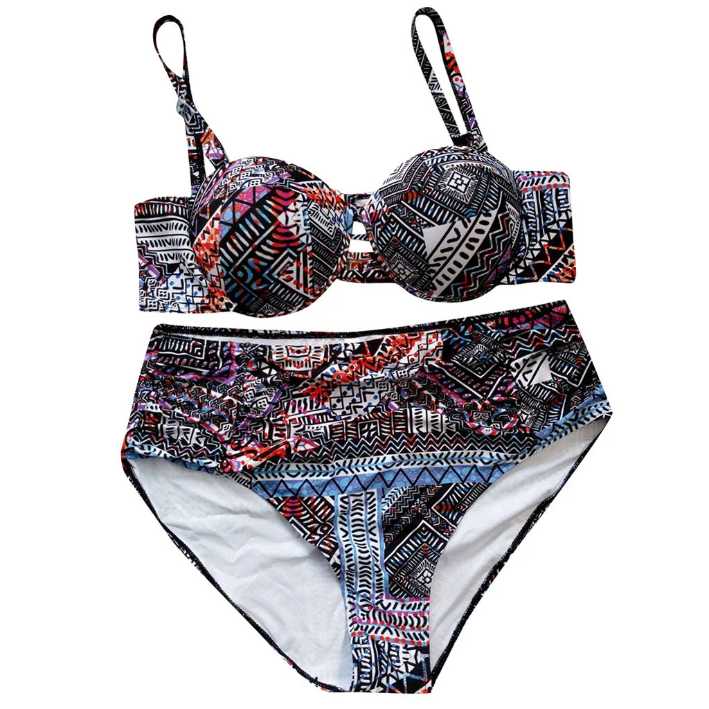Женский купальник-бикини Boho styles размера плюс с принтом летний купальный костюм