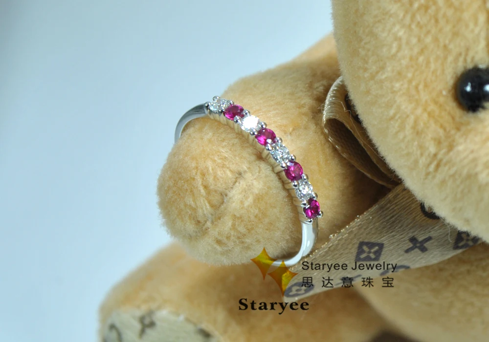 STARYEE кольцо с натуральным бриллиантом 14 k Soild Белое золото женские обручальные кольца юбилей Романтический предложение свадебный подарок