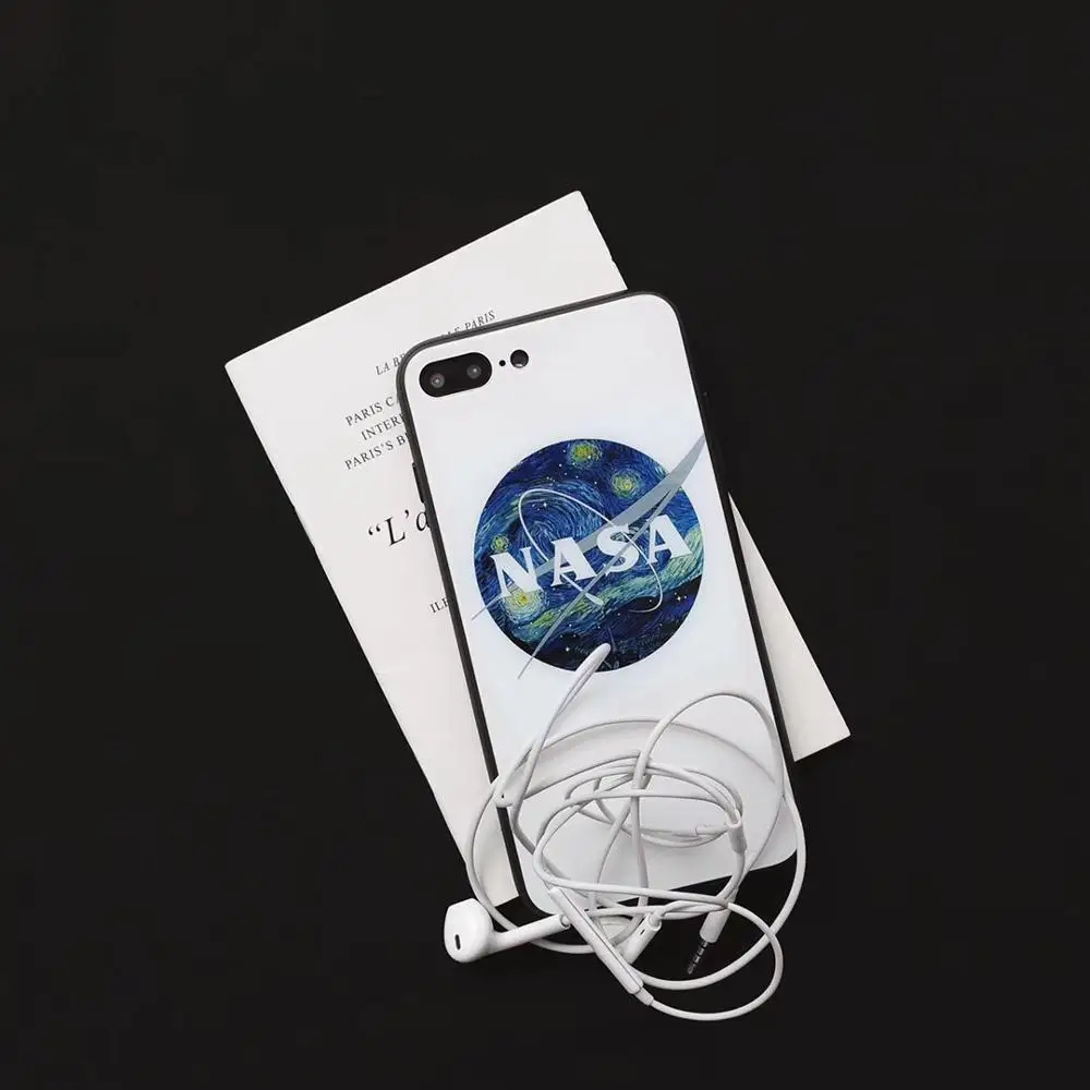 Корейский стиль живопись планета Телефон чехол для iPhone 6 7 8 6S Модный стеклянный